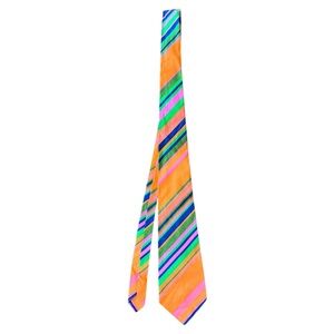 Vintage 70’s/80’s neon striped neck tie Handmade